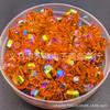 Cuentas de Vidrio de Cristal con Agujeros Rectos, Cuentas de Sandía para Pulseras, Collares, Aretes DIY, Cuentas de Dragón, Cuentas Disco Iridiscentes y Cuentas para Hilo
