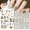 Cross-border novos adesivos de nail art preto e branco mármore textura fita letras linhas geométricas adesivos unhas adesivos