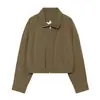 Chaqueta bomber de algodón para mujer, estilo europeo y americano, para otoño e invierno, con dobladillo