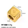 Cuentas Cuadradas de Acero Inoxidable Pulido con Forma de Corazón y Agujero Pasante de 10 mm para Pulsera, Collar, Accesorios de Joyería, Colgantes para Bolsos