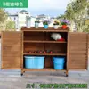 Almacenamiento de Gabinete de Zapatos de Madera Maciza para Exteriores al por Mayor Gabinete de Almacenamiento Puerta de Villa Protección Solar Impermeable Caja de Herramientas para Patio Balcón de Jardín Artículos Varios