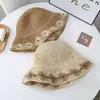 Sombrero de Paja Tejido a Mano para Vacaciones de Verano, Playa, con Ala Grande, Protector Solar, Anti-ultravioleta, para Sombra Facial, Moda para Mujer
