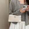 Bolso pequeño tejido con patrón de moda estilo coreano transfronterizo para mujer, nuevo bolso de caja de nicho para el día a día, bolso versátil de hombro y cruzado, moderno