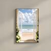 Ventana Falsa Minimalista Moderna Paisaje Marino Pintura Decorativa Pared de Fondo para Sofá Pintura de Techo a Suelo Extensión del Espacio Dormitorio Pintura Colgante