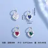 Prata Pura 999 Zircônia Colorida DIY Coração Pingente Pequeno de Prata Esterlina Pulseira Colar Brincos Acessórios de Joias de Prata Atacado