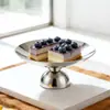 Plato de Fruta de Acero Inoxidable de Lujo Nórdico para Sala de Estar Mesa de Comedor, Bandeja de Snacks de Fruta Seca y Frutos Secos, Adorno Decorativo de Mesa, Regalo de Inauguración de Casa