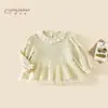 Moletom Feminino Outono 2026 Novo Estilo Coreano Camisa Boneca Infantil Estilo Primavera e Outono Top Estilo Princesa Roupa Infantil