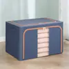 Caixa de Armazenamento Dobrável Transparente com Estrutura de Aço à Prova d'Água para Roupas, Guarda-Roupa, Armazenamento de Colchas, Caixa de Armazenamento para Mudança