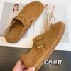 Estilo estrangeiro bom de usar! Chinelos Birkenau Femininos Planos Primavera e Verão Camada Superior Couro de Vaca Slip-on Novos G040307