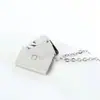Collar con Colgante de Corazón Geométrico para Sobre de Venta Caliente Transfronteriza Joyería Conmemorativa Personalizada DIY para Parejas Joyería de Lujo Ligero de Nicho