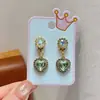 Pendientes de Clip para Niños, Pendientes de Princesa Sin Perforaciones, Pendientes Falsos para Niñas, Pendientes Brillantes con Forma de Corazón de Diamante para Niños, Colgantes de Oreja, Accesorios para Orejas