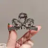 Grampo de Cabelo com Laço e Strass para Mulheres 2026 Novo Estilo de Luxo Presilha de Cabelo Presilha Tubarão para Trás da Cabeça Acessório de Cabelo Presilha