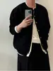 Cardigan de Design Patchwork Colorido Contrastante Direto da Fábrica Outono 2026 Nova Malha Casual Peça de Roupa Exterior Estilo Preguiçoso Falso Duas Peças