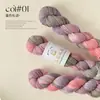 Hilo de lana teñido a mano para manualidades, color degradado, hilo grueso para tejer a mano, kit de hilo para suéteres y bufandas DIY