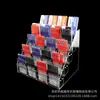Suporte de acrílico altamente transparente para displays de canetas neutras, porta-canetas trapezoidal de plástico destacável para canetas esferográficas e marcadores