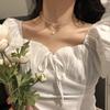 Colar de Pérolas Brincos de Fada Colar de Contas Atacado para Mulheres Laço Não Desbota Corrente para Clavícula Amor Atacado