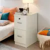 Mueble de noche de almacenamiento mini con cerradura, estilo cajón, ultraestrecho, grado E1, minimalista, 20/30 cm, hecho de madera de ingeniería para dormitorio