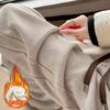 Pantalones Gruesos de Pierna Recta con Forro de Felpa para Mujer, Nuevo Estilo Otoño e Invierno 2026, Estilo Perezoso, Suaves y Lisos, Pantalones Casuales de Cintura Alta y Pierna Ancha