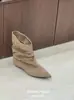 Botas Vaqueras Western de Retazos Retro para Mujer, Otoño 2026 Nuevas Botas de Montar de Caña Ancha de Uso Bidireccional, Botas de Caballero con Tacón Grueso y Punta Cuadrada