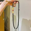 Prata 925 Design Alta Qualidade Cera de Abelha Natural Antiga Ágata Negra Vermelha do Sul Design Pulseira de Múltiplos Círculos Pulseira