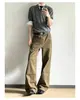 Pantalones vaqueros azules de estilo vintage americano, elegantes, estilo francés de trabajo, unisex, lavados y desgastados, de pierna recta, pantalones de trabajo casuales, modernos