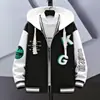 Moletom cardigã para estudante do ensino médio, jaqueta baseball casual para meninos, peça externa com capuz, blusa masculina, roupa de primavera masculina