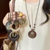 Colar Pingente Flor de Contas Estilo Étnico Novo Estilo Chinês Moda Retrô Elegante Corrente para Suéter Colar de Design de Nicho para Mulheres