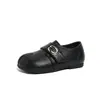 Otoño 2026 Nuevo Estilo Coreano de Moda Versátil Suela Suave Antideslizante Velcro Casual Color Sólido Zapatos Pequeños de Piel para Niños y Niñas