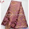 Tecido Jacquard Antigo Brocado com Bordado Dupla Face de Fio Dourado e Prateado Tecido de Renda Brocado Africano
