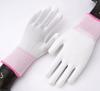 Guantes Blancos con Palma y Dedos Recubiertos de PU, Protección Laboral, Antideslizantes, Resistentes al Desgaste, Recubrimiento Antiestático, Venta al por Mayor para la Industria Electrónica, Grado Industrial