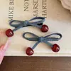 Pinza para el cabello con lazo de mezclilla estilo coreano para mujer, pinza lateral para flequillo, nuevo accesorio de horquilla de alta gama 2025
