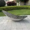 Escultura de Barco Poeta de Acero Inoxidable Hecha a Medida Abstracta Hueca Luminosa Adorno de Barco para Jardines Exteriores y Paisajes de Hoteles