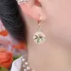 Nuevos Pendientes de Borla con Hoja de Bambú Redonda Estilo Retro Chino, Pendientes Femeninos de Estilo Nacional, Joyería para Orejas de Gama Alta y Elegante al por Mayor