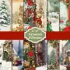 12 Folhas/Pacote Compra Direta Transfronteiriça de Papel com Tema de Inverno Vitoriano, Material de Decoração de Fundo para Diário Vintage, Recortes de Papel