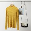 Outono e Inverno 2024 Nova Moda Elegante Gola Média Alta Suéter Interno Base Tricô Top para Mulheres