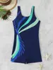 Maiô esportivo de corrida europeu e americano estampado transfronteiriço, sem mangas, gola redonda, conservador, modelador e que valoriza a silhueta feminina