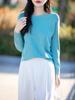 Camiseta Base de Punto de Algodón Puro con Cuello en V Anti-Pilling para Mujer, Nuevo Suéter Interior Suave y Acogedor, Top de Moda Versátil Holgado