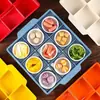 Conjunto Criativo de Louça de Melamina com Nove Compartimentos para Hot Pot Comercial e Pratos de Acompanhamento para Churrasco, Pratos de Lanche e Bandeja Dividida