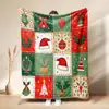 Festival Navideño de TEMU Manta de Franela Navideña Manta de Felpa para Oficina Manta para Siesta de Papá Noel