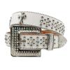 Cinturón de Pedrería Cruzada Estilo Europeo y Americano Cinturón de Cuero con Pedrería Decoración de Diamantes Hecho a Mano para Mujer Explosiones de Comercio Exterior Diamante Brillante