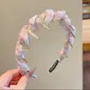 Diadema con Diseño de Corona Alta para Hacer que el Rostro Parezca Más Pequeño, Lujo Ligero, Antideslizante, Tejido, Patrón de Cuadros y Lunares, Sensación de Alta Gama para Adultos y Mujeres Jóvenes