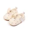 Zapatos casuales de primavera y otoño con suela de goma suave antideslizante, tendencia de moda con lazo estampado, zapatos para bebé BXC4152