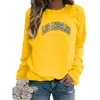 Talla Europea Exportación Amazon Los Ángeles Estampado Cuello Redondo Sudaderas para Mujer Talla Europea Talla Grande Otoño e Invierno