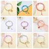 Pulseira Infantil de Contas de Vidro Princesa Desenho Animado Cristal Flor Pulseira Joia Acessório de Mão para Estudante Estilo Infantil