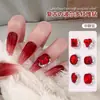 Acessórios de Pedraria para Nail Art, Diamantes Empilhados Vermelho Bordô Deslumbrantes, Decorações de Unha Super Brilhantes, Produtos Acabados de Inverno, Vermelho de Ano Novo