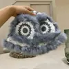 Sombrero de Pescador de Piel de Conejo para Mujer Adulta, Sombrero de Cabeza de Tigre, Sombrero de Punto Peludo Lindo para Otoño e Invierno, Sombrero de Danza del León de Xizang, Sombrero de Cuenca de Tigre