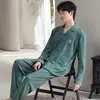 Pijama Masculino Outono e Inverno, Manga Longa e Calça Longa, Espessado e Quente, Sensação de Alto Padrão, Conjunto de Duas Peças Loungewear Plus Size