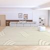 Alfombra de Anillo Estilo Crema para el Hogar Terciopelo Dormitorio Alfombra Completa para Mesa de Café Resistente a la Suciedad Fácil de Cuidar Felpudo Alfombra para Sofá de Sala de Estar
