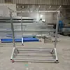 Prateleira de Arame Galvanizado com Rodas para Cabos de Dados e Feixes de Fios, Suporte Multifuncional Móvel para Pendurar Fios