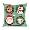 Fronteiriço Novo Capa de Almofada de Natal Simples Capa de Almofada Estampada de Feriado Algodão e Linho Decoração de Casa Capa de Almofada para Sofá